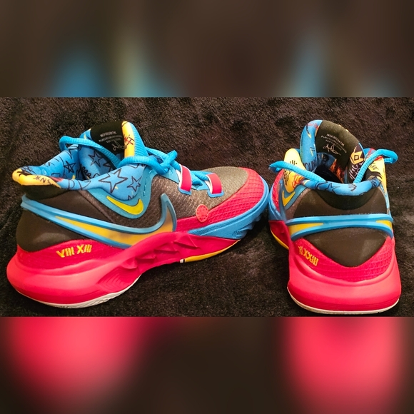 Nike Kyrie 5Y Vibrant Blue and Red Sneakers - Picture 5 of 8
